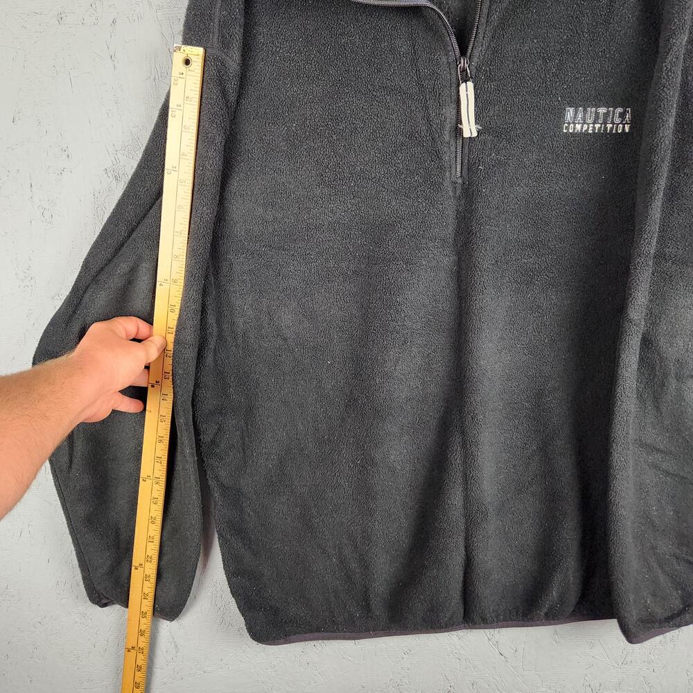 Vintage Nautica Competition Pullover Mens 2XL Black NAUTECH Fleece Half Zip USA - Picture 8 of 14